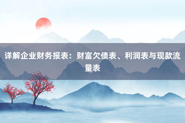 详解企业财务报表：财富欠债表、利润表与现款流量表